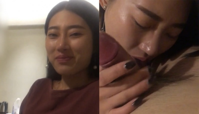 เมื่อสาวขายาวเลียจนน้ำลายหมดปาก