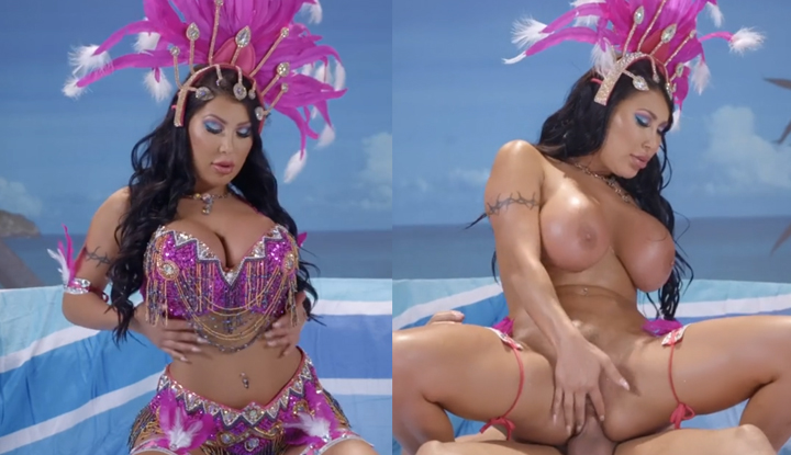 [europe and america] hot busty carnival queen, no condom to explore his pussy