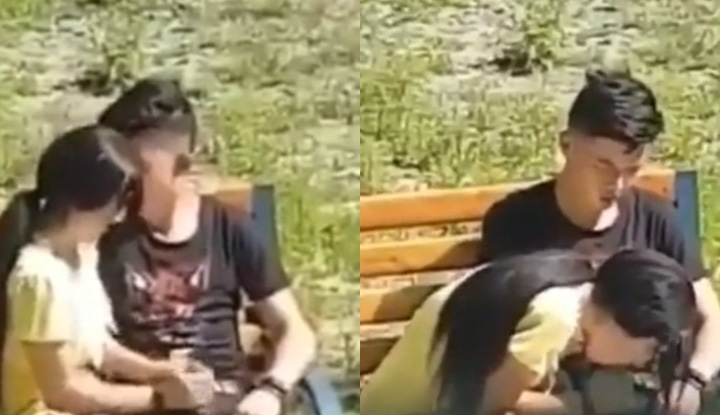 คู่รักตัวน้อยที่คิดว่าไม่มีใครลุกขึ้นในสวนสาธารณะทุกที่~ แก่นแท้อยู่ที่ปากแฟนสาวของเขา!