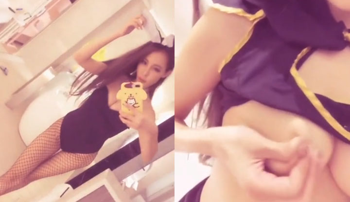 [台灣] SWAG Princessdolly扮演巨乳兔女郎誘惑男伴～最後被幹壞了