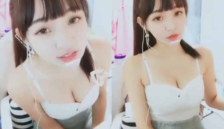 [台灣] 林襄白色低胸背心～大奶抖來抖去還露肚子