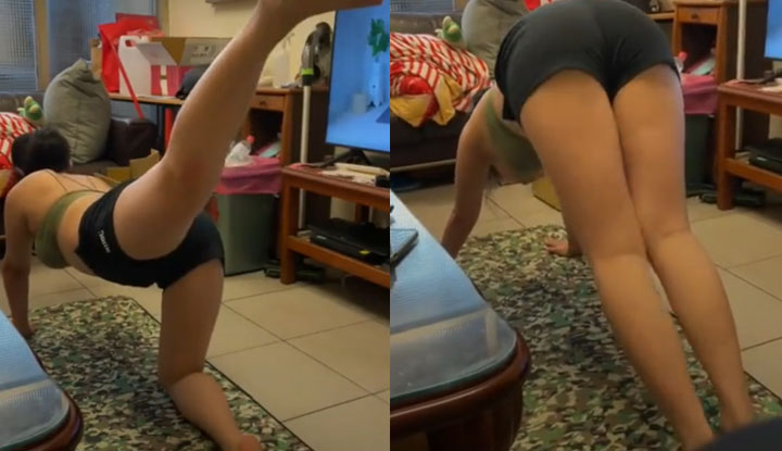 [Taiwan] SWAG adrena~Yoga at home, it's tempting to see from the back~