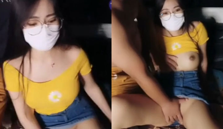 Fingering pussy in the back of a pickup truck Watching a porno clip leaked from Tube8