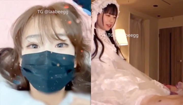 與蘿莉塔小女友開房，意外打開了她色情開關，瘋狂榨精到天明