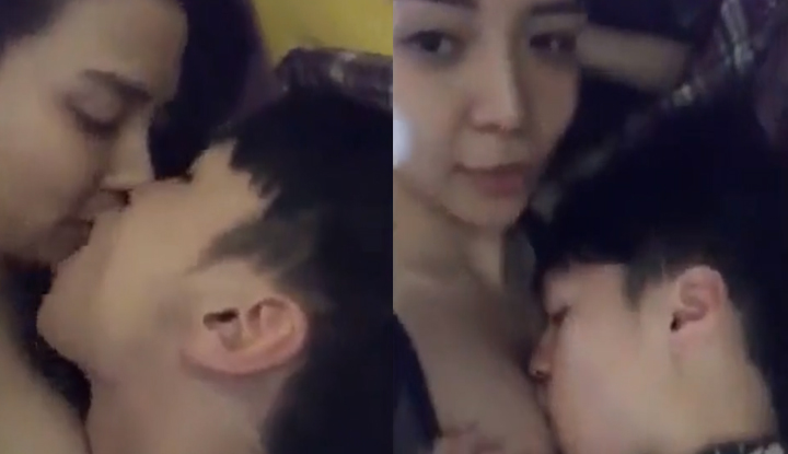 [菲律賓] 小奶狗最喜歡把頭埋在姐姐奶中，邊吸邊舔懷念媽媽的味道～