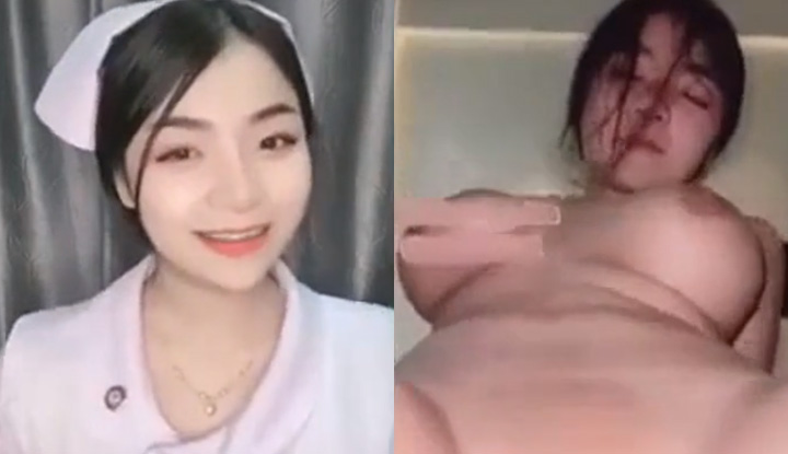 Novo vídeo pornô, enfermeira famosa do TIKTOK fazendo sexo com seu namorado de pau grande e peitos saltitantes.