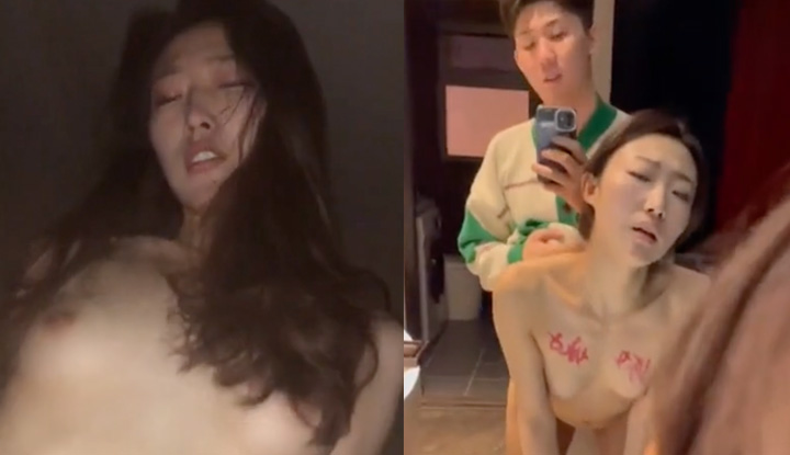 Passionate private shots of lewd couples~ Fucking my girlfriend in front of the motorcycle mirror~