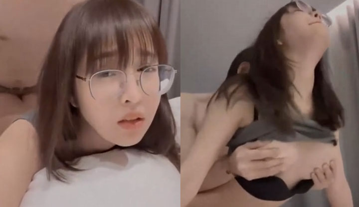 [Thailand] Cute sister with glasses is so good at screaming~ Vigorously thrusting big tits shaking and making lewd sounds