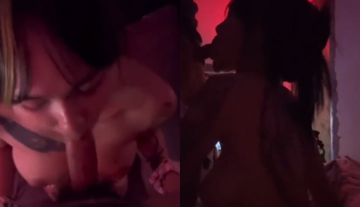 紋身大奶妹最愛吃肉棒～吃的濕濕的再放進小穴裡享受