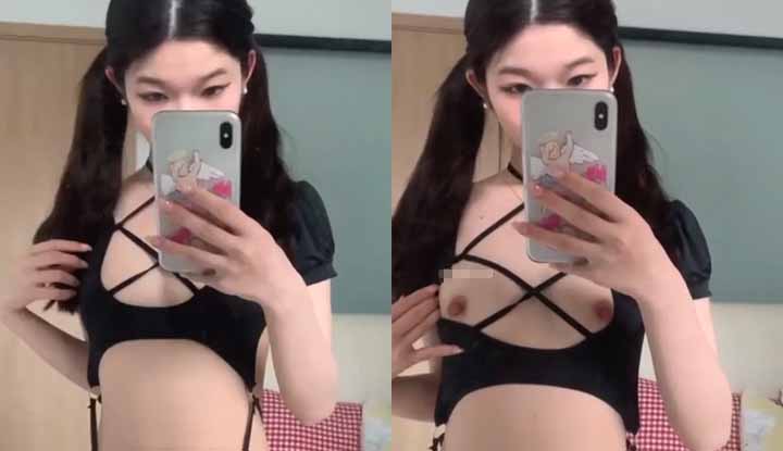 นักเรียนสาวสวยเซลฟี่ที่สวยสว่าง ～ ใส่แบบนี้จะดูเซ็กซี่เกินไปหรือเปล่า！