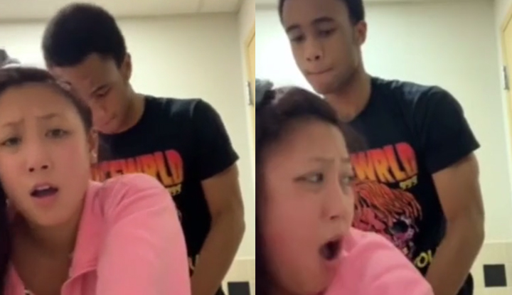 [Châu Âu và Châu Mỹ] Một cô gái buộc tóc đuôi ngựa và một anh chàng có con cặc khổng lồ lợi dụng giờ nghỉ trong lớp để quan hệ tình dục ~