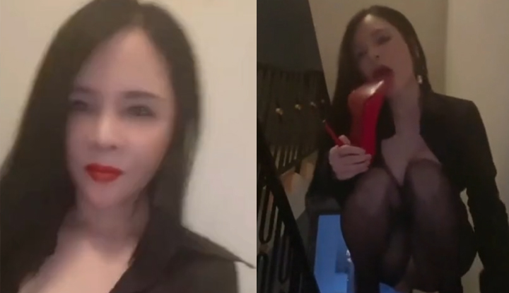 淫蕩抖M熟女，在樓梯間淫蕩自慰