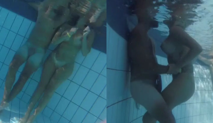 [Luaran Amerika] Pesta seks kolam renang yang ganas, berjemur dengan kesan yang benar-benar menggoda, berpelukan dengan mesra di dalam air.