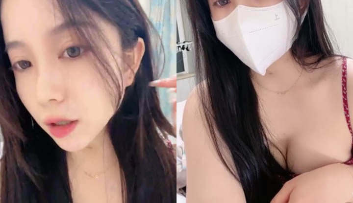 The beautiful angel with a large chest pulls out her chest for massaging. She opens the thick and dense nostrils for you to see.