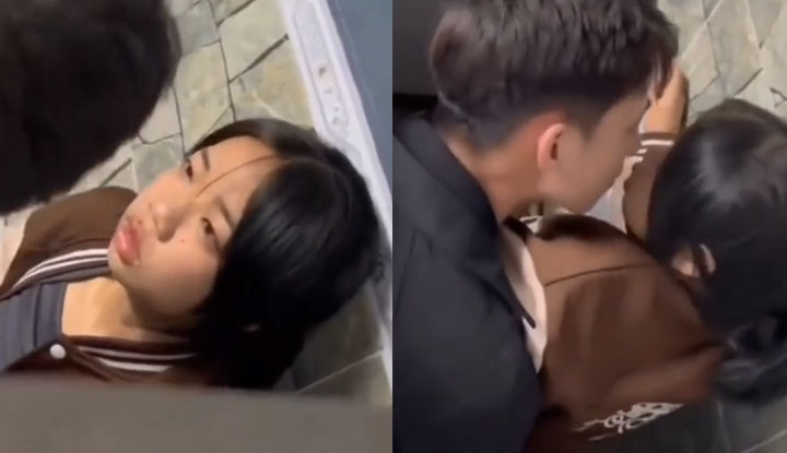 A student is secretly having sex.