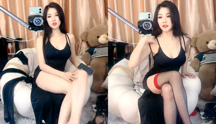 Deusa novata com pernas longas e pés de jade! Tentação com várias meias sedutoras.