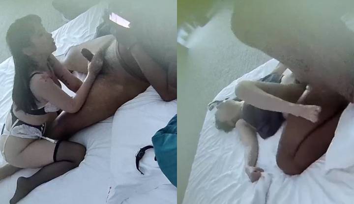 Influencer housewife livestreams in sexy lingerie, hooks up with the top player, and engages in various creative lovemaking positions for in-game equipment.