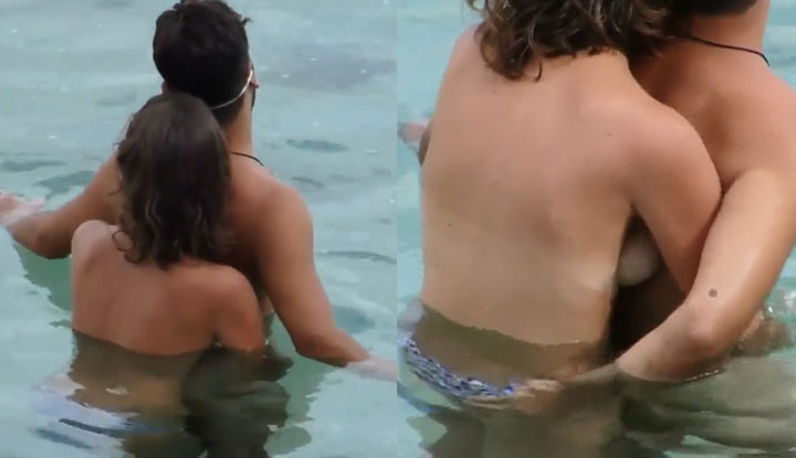 europe/america do couples nowadays play this aesthetic? help their partner cum while on a public beach.