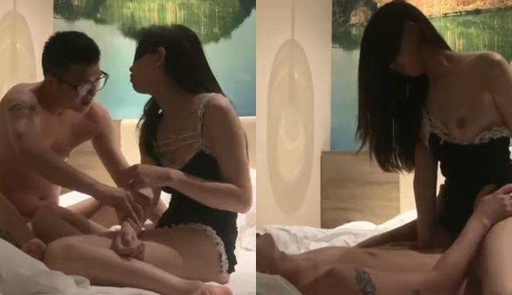 The impatient guest wanted to shove his meat stick into my hole right away.