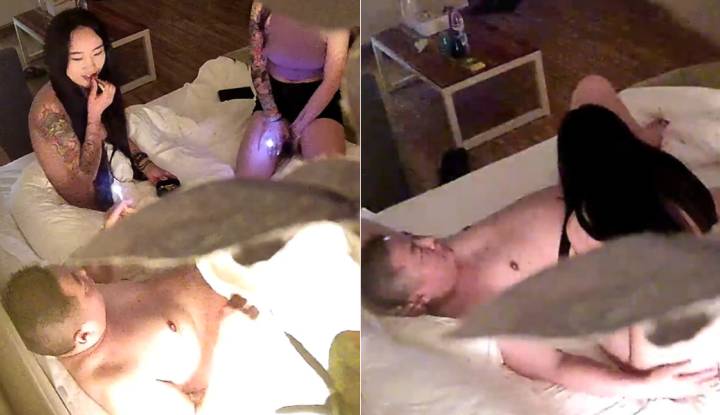 安防精品～真實親姐妹一起下海輪番被大叔操 2