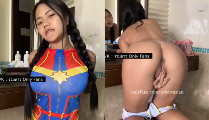 [泰國] 可愛馬尾小妹摸摸誘惑拍，特寫無毛小穴自慰表情逐漸淫蕩