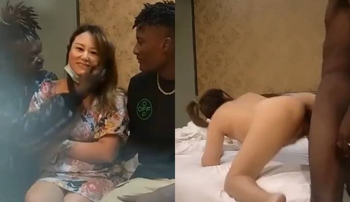 黑人探花 和黑人兄弟約會，小穴被兩根漆黑肉棒餵飽