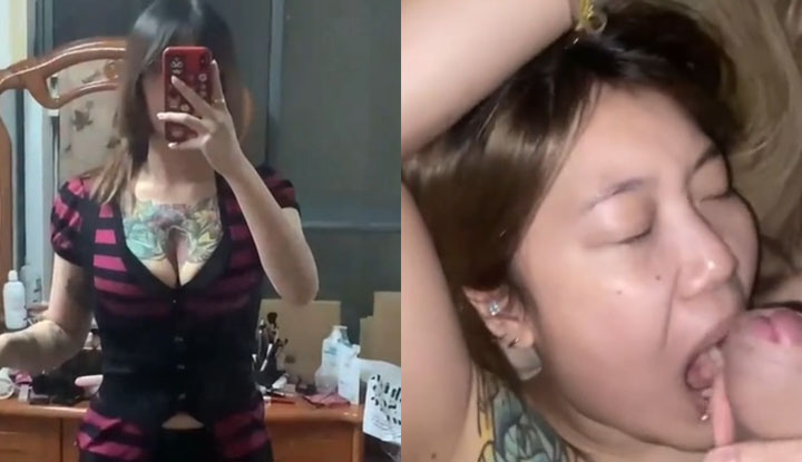 a promiscuous woman in xinjiang, unable to pay her breast tattoo bill, allegedly had sex with her tattoo artist to settle the debt; her private video has been leaked!