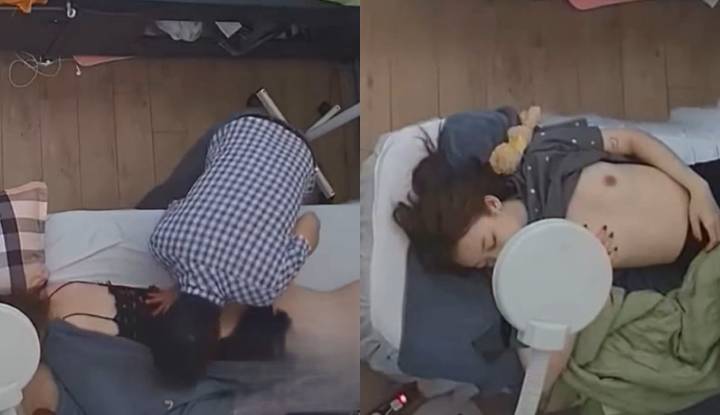 hackers hacked into a beauty salon's security cameras to secretly film the female owner, lured by financial temptation, spiraling into depravity, allowing the sleazy old man to fantasize, prank, and bully her to the utmost!