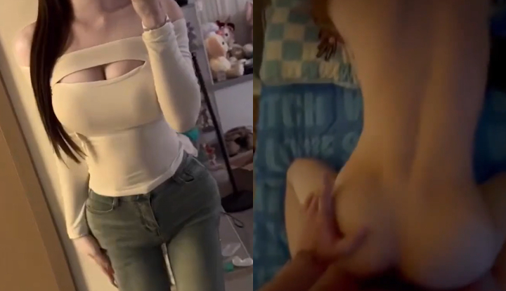 hot tiktok girl li enxiu's moaning video: a busty, seductive saleswoman in stockings gets fucked hard from behind by her stepfather, pounded hard and covered in cum - so realistic it's explosive! 2