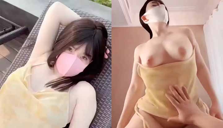 極品巨乳反差婊 萌之乖乖 戶外泳池全裸露出 主動騎乘白虎蜜穴緊裹肉棒 抬腿猛操精液滿溢！