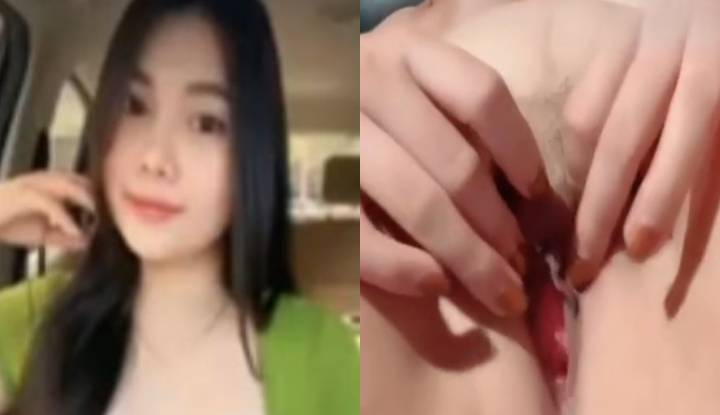 [thailand] a beautiful long-haired woman with a striking contrast to her usual appearance; she loves masturbating and showing it to netizens.