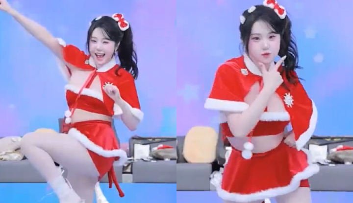 [korea] girl group jinricp's drunken christmas live stream leaks! hot long-haired girls reach their climax, big breasts squirting, huge cocks dancing naked - even santa claus gets a hard erection!