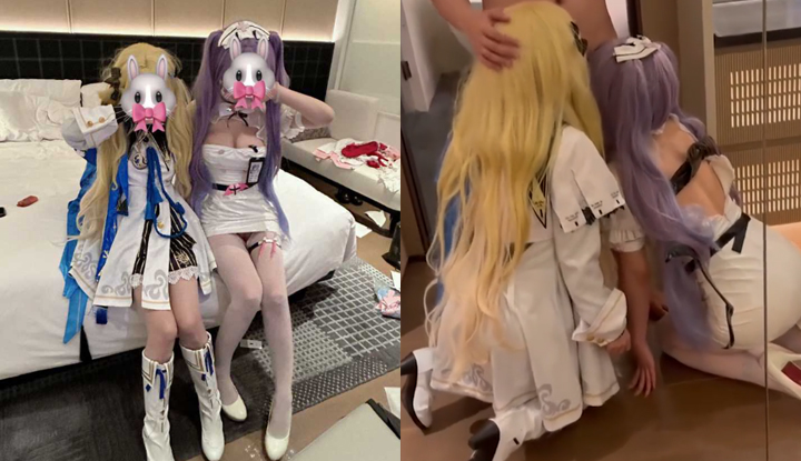 約炮大神 總華探長的小狗 三飛群P 二次元萌妹鏡前排排站翹起肥臀 被輪番後入猛幹！ 2