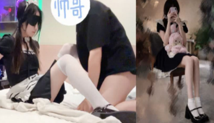 a 172cm tall maid in white stockings sat on me and kept rocking.