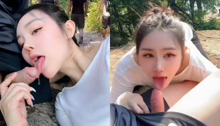 ขึ้นเขาไปครึ่งทาง แอบอมควยแฟนตอนข้าวหมดชามแล้วไม่มีใครอยู่ใกล้ ๆ