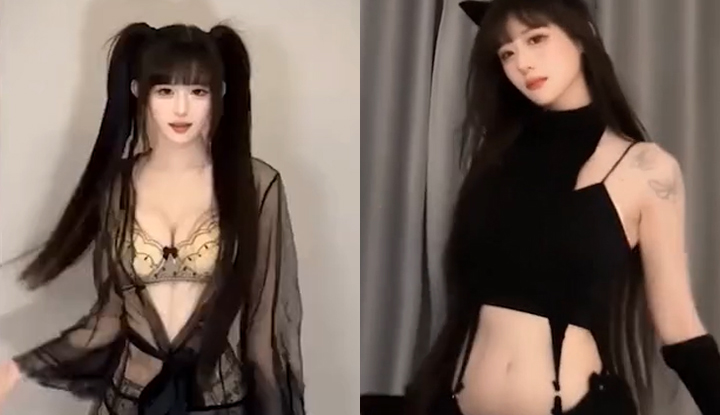 tiktok sensation super blue lolita, with 3 million followers, presents a compilation of non-stop hip-shaking, frequent sexy outfit changes, showcasing her curvy figure and perfect twerking! 1