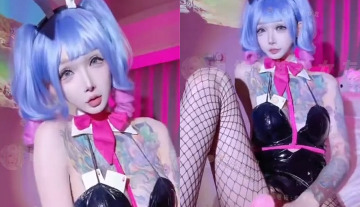 e-sports girl, a super sexy bunny girl – stuffed with sex toys, her little pussy is still soft and pink.