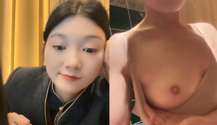 พนักงานต้อนรับสาวน่ารักที่โรงแรมห้าดาวเบื่อหน่ายมากในระหว่างกะงานจนวิ่งไปห้องน้ำเพื่อชักว่าว เธอเสร็จทันทีที่สอดนิ้วเข้าไปหนึ่งนิ้ว นมสีชมพูอ่อนนุ่มสวยงามของเธอรู้สึกกระตุ้นมาก!