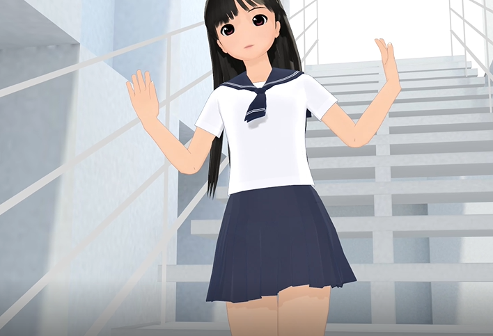 鞍掛てとらちゃんが階段の上でFRI. SAT. SUNを踊る