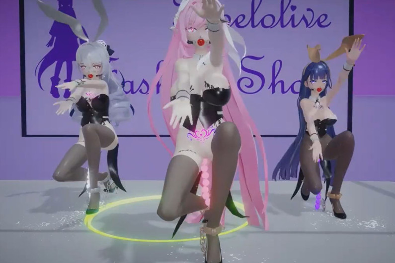 【夜店兔女郎系列1】大鸭鸭x爱莉x芽衣-拉珠调教