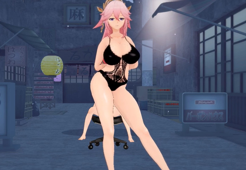 原神 八重神子~AOA 短裙~色情黑丝~