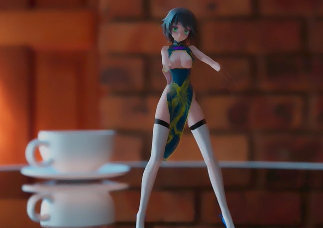 洛天依旗袍布料，开盖既饮